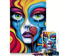 Surreal Psychedelic Woman Jigsaw Puzzles 1000 Piece for Teenagers Improve Memory Relaxing Fun Sharp Edge Unique Gift (38x52cm)