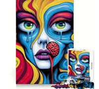 Surreal Psychedelic Woman Jigsaw Puzzles 1000 Pieces for Adults Think Smart Toy Indoor Play Accurate Cut Lovely Gift (38x26cm)