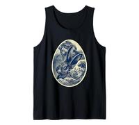 Surreal Rabbit Art with Japanese Wave Hare Portrait Tank Top