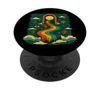 Surreal Rainbow Path Cosmic Dreamscape Vibrant Art Scene PopSockets Adhesive PopGrip
