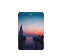 Surreal Sailboat Pattern Car Air Fresheners 4 Pcs Rectangle Hanging Aromatherapy Tablets Scented Fresheners For Bedroom Bathroom