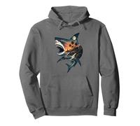 Surreal Shark Ocean Sunset Tropical Island Lighthouse marine Pullover Hoodie