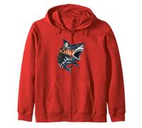 Surreal Shark Ocean Sunset Tropical Island Lighthouse marine Zip Hoodie