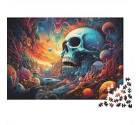 Surreal Skull 1000 Piece Jigsaw Puzzle Paper Material for Adults Fantasy Art Focus Relieve Stress Home Decor Gift 52x38cm/1000pcs