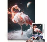 Surreal Space Flamingo Jigsaw Puzzles 1000 Piece for Adults Mental Logic Toy Peaceful Fun Firm Cut Cherished Gift (38x26cm)