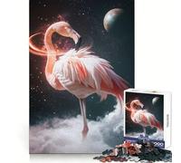 Surreal Space Flamingo Teenagers 1000 Piece Jigsaw Puzzle Memory Gain Light Relax Design Assembly Wall Art Decor (50x75cm)