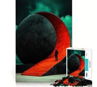 Surreal Sphere Stairway Jigsaw Puzzles for Adults 1000 Pieces Brain Challenge Toy Quiet Fun Precise Cut Wall Art Decor (38x52cm)