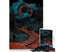 Surreal Stairway to The Sky Teenagers 1000 Piece Jigsaw Puzzle Mind Exercise Toy Group Play Precision Cut Festival Gift (50x75cm)