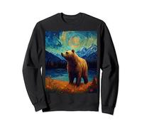 Surreal Starry Night Grizzly Bear Sweatshirt