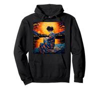 Surreal Starry Night Japanese Geisha Pullover Hoodie