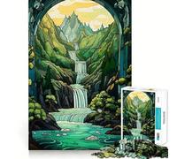 Surreal Sunset Waterfall for Adults 1000 Piece Jigsaw Puzzle Pure Logic Toy Peaceful Time Sharp Cut Heartfelt Gift (50x75cm)