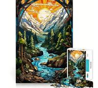 Surreal Sunset Waterfall Jigsaw Puzzle for Adults 1000 Pieces Think Smart Toy Home Enjoy Accurate Cut Wall Art Decor (50x75cm)