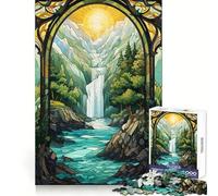 Surreal Sunset Waterfall Jigsaw Puzzles 1000 Piece for Adults Mental Logic Toy Peaceful Fun Firm Cut Cherished Gift (50x75cm)