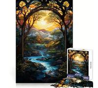 Surreal Sunset Waterfall Teenagers Puzzles 1000 Piece Jigsaws Boost Recall Relax Time Accurate Edge Amazing Present (50x75cm)