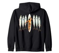 Surreal 'Surfing With The Fishes' Ocean Surf & Sea Life Zip Hoodie