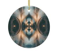 Surreal Symmetry Patterned ceramic Christmas ornaments - round. Suitable for Christmas trees, holiday parties, and home décor