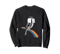Surreal Toaster Bird - Absurd Rainbow Headline Creature Art Sweatshirt