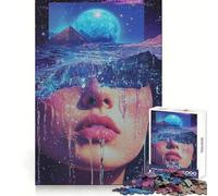 Surreal Water Portrait Hard Jigsaw Puzzle for Adults 1000 Pieces Strengthen Recall Stress Release Premium Edge Fine Art Piece (50x75cm)