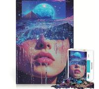 Surreal Water Portrait Puzzles for Adults 1000 Pieces Brain Challenge Toy Calm Mind Clear Cut Art Collection Piece (38x26cm)