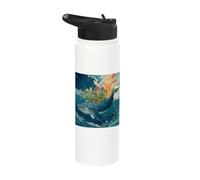 Surreal Whale Botanical Forest Marine Biology Stainless Steel Insulated Water Bottle