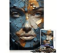 Surreal Woman Face Art Teenagers 1000 Piece Jigsaw Puzzle Memory Gain Light Relax Design Assembly Wall Art Decor (50x75cm)