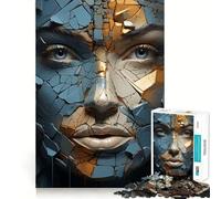 Surreal Woman Face Art Teenagers 1000 Piece Jigsaw Puzzle Memory Gain Light Relax Design Assembly Wall Art Decor (50x75cm)