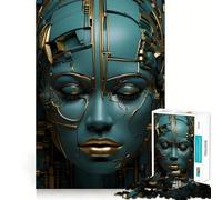 Surreal Woman Gold Deco 1000 Piece Jigsaws for Adults Puzzle Intellect Toy Relaxing Fun Quality Cut Fine Art Piece (38x26cm)