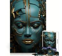 Surreal Woman Gold Deco Jigsaw Puzzle for Teenagers 1000 Pieces Enhance Recall Quiet Fun Exact Edge Artistic Gift (50x75cm)