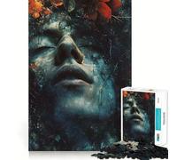 Surreal Woman Leafs Nature 1000 Piece Jigsaw Puzzles for Adults Jigsaw Memory Lift Slow Enjoy Image Assembly Creative Gift (38x26cm)