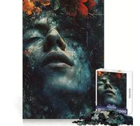 Surreal Woman Leafs Nature Jigsaw Puzzles 1000 Pieces for Teenagers Strong Logic Toy Home Activity Clear Edge Cherished Gift (50x75cm)