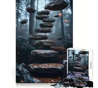 Surrealism A Forest Path Leads to A Staircase_ 1000 Pieces Jigsaws Adults Puzzles Gifts Strengthen Recall Serene Time Quality Edge Santa Wish Item (38x26cm)