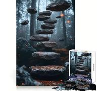 Surrealism A Forest Path Leads to A Staircase_ Jigsaw Puzzles for Adults 1000 Pieces Brain Challenge Toy Quiet Fun Precise Cut Wall Art Decor (38x52cm)