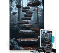 Surrealism A Forest Path Leads to A Staircase_ Jigsaw Puzzles for Adults 1000 Pieces Brain Challenge Toy Quiet Fun Precise Cut Wall Art Decor (38x52cm)