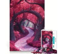 Surrealism A Forest Path with Trees Nature Art 1000 Piece Jigsaw Puzzles for Adults Jigsaw Mental Toy Soothing Fun Premium Cut Birthday Gift (38x52cm)