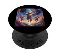 Surrealism Art Inspired Cat Illustration - cute wild PopSockets Adhesive PopGrip