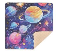 Surrealism Colorful Cosmic Planet Large Non-Slip Baby Playmat for Indoor Outdoor Portable Padded Baby Mat for Babies Infants Toddlers, 50'' x 50''
