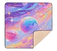 Surrealism Colorful Cosmic Planet Soft Padded Baby Gym & Activity Mat for Floor Portable Infant Play Mat for Baby Toddler Infant, 50'' x 50''