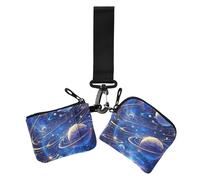 Surrealism Gorgeous Planet Universe Women's Wallets Card Cases Minimalist Identity Card Protector with Wristlet Strap for Woman 2 Packs, surrealism Gorgeous planet Universe, One Size, Casual
