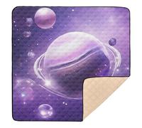 Surrealism Purple Planet Universe Large Stylish Baby Activity Play Mat for Floor Water Resistant Tummy Time Mat for Babies Infants Toddlers, 50'' x 50''