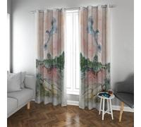 Surrealism Romantic Blackout Curtains Couple and Flowers Famous Painting Prints Room Darkening Grommet Window Treatments for Bedroom W48xL72in 2 Panels