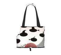 Surrealist Background, red, White, and Black Colors Pet Tote Bag Foldable Handbag Carrier for Small Dogs Cats Puppy Portable Travel Shoulder