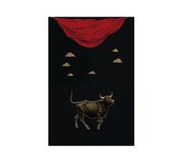 Surrealist Bull Wall Art Canvas Poster Bedroom Decor Landscape Office Room Decor Gift 16x24inch(40x60cm)