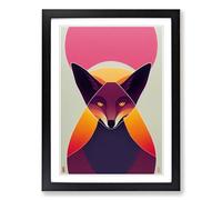 Surrealistic Fox Framed Print | A2 Black Framed Wall Art | Ready to Hang | Surrealist Animal Picture | Living Room Bedroom Lounge Office