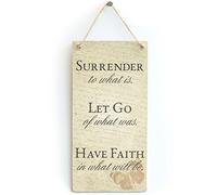 Surrender Let Go Have Faith Hanging Sign, Vintage Decor