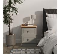 Surrey 2 Drawer Bedside Cabinet (Ready Assembled) Ready Assembled 2 U Grey Small