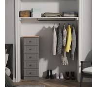 Surrey 5 Drawer Bedside Cabinet (Ready Assembled) Ready Assembled 2 U Grey Medium