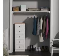 Surrey 5 Drawer Bedside Cabinet (Ready Assembled) Ready Assembled 2 U White Medium