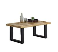 Surrey Coffee Table - Solid Mango Wood/Metal - L60 x W115 x H45 cm Indian Hub Brown One Size