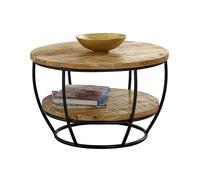 Surrey Coffee Table with Shelf - Solid Mango Wood/Metal - L60 x W60 x H35 cm Indian Hub Brown One Size