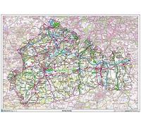 Surrey County Map-Plastic Coated
